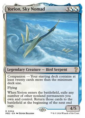 Yorion, Sky Nomad (White Border) card from Mystery Booster 2