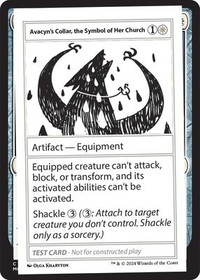 Avacyn's Collar, the Symbol of Her Church card from Mystery Booster 2 Playtest Cards