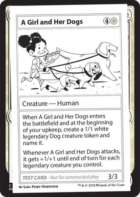 A Girl and Her Dogs card from Mystery Booster 2 Playtest Cards