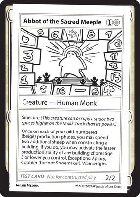 Abbot of the Sacred Meeple card from Mystery Booster 2 Playtest Cards