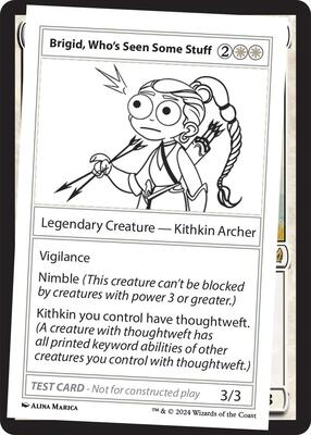 Brigid, Who's Seen Some Stuff card from Mystery Booster 2 Playtest Cards