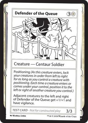 Defender of the Queue card from Mystery Booster 2 Playtest Cards