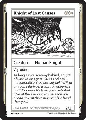 Knight of Lost Causes card from Mystery Booster 2 Playtest Cards