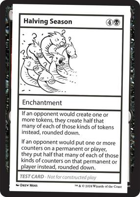 Halving Season card from Mystery Booster 2 Playtest Cards