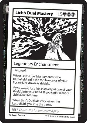 Lich's Duel Mastery card from Mystery Booster 2 Playtest Cards