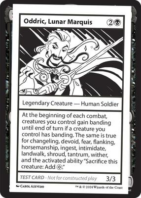 Oddric, Lunar Marquis card from Mystery Booster 2 Playtest Cards