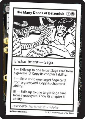 The Many Deeds of Belzenlok card from Mystery Booster 2 Playtest Cards