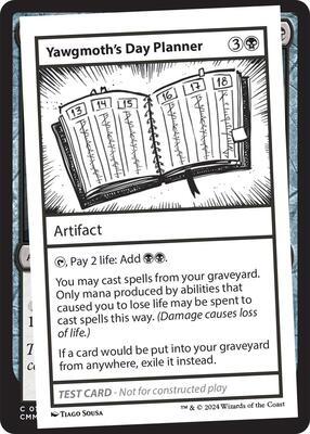 Yawgmoth's Day Planner card from Mystery Booster 2 Playtest Cards