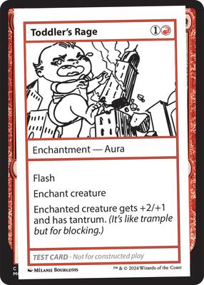 Toddler's Rage card from Mystery Booster 2 Playtest Cards