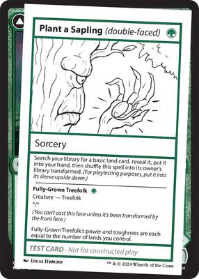 Plant a Sapling (double-faced) card from Mystery Booster 2 Playtest Cards