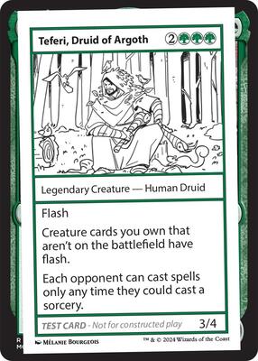 Teferi, Druid of Argoth card from Mystery Booster 2 Playtest Cards