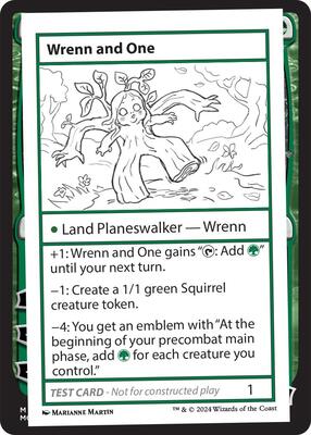 Wrenn and One card from Mystery Booster 2 Playtest Cards