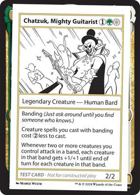Chatzuk, Mighty Guitarist card from Mystery Booster 2 Playtest Cards