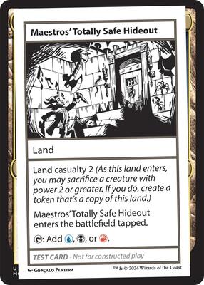 Maestros' Totally Safe Hideout card from Mystery Booster 2 Playtest Cards