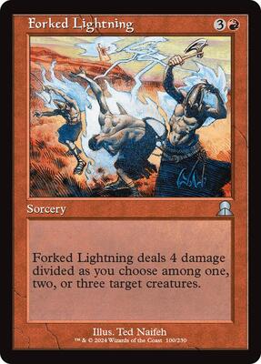 Forked Lightning card from The List Reprints