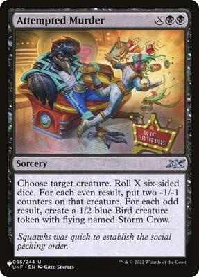 Attempted Murder card from The List Reprints
