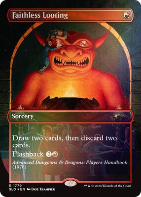 Faithless Looting (Rainbow Foil) card from Secret Lair Drop Series