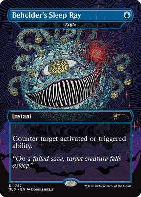 Beholder's Sleep Ray - Stifle card from Secret Lair Drop Series