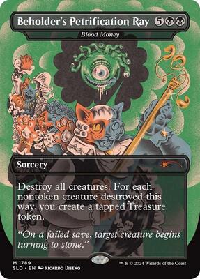 Beholder's Petrification Ray - Blood Money card from Secret Lair Drop Series