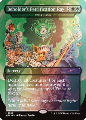 Beholder's Petrification Ray - Blood Money (Rainbow Foil) card from Secret Lair Drop Series