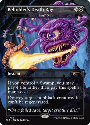 Beholder's Death Ray - Snuff Out card from Secret Lair Drop Series