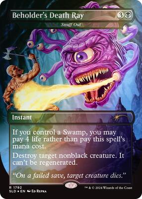 Beholder's Death Ray - Snuff Out (Rainbow Foil) card from Secret Lair Drop Series