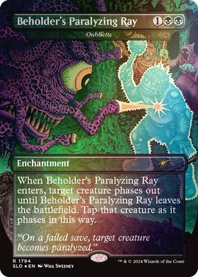 Beholder's Paralyzing Ray - Oubliette (Rainbow Foil) card from Secret Lair Drop Series