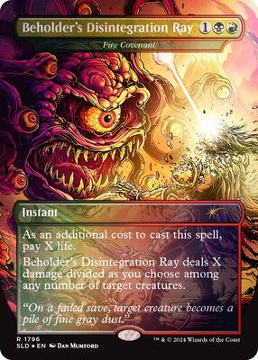 Beholder's Disintegration Ray - Fire Covenant (Rainbow Foil) card from Secret Lair Drop Series
