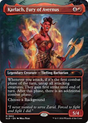 Karlach, Fury of Avernus card from Secret Lair Drop Series