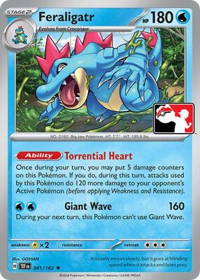Feraligatr - 041/162 card from Prize Pack Series Cards