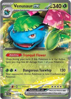 Venusaur ex card from SV07: Stellar Crown