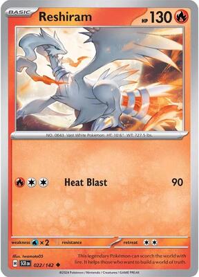 Reshiram card from SV07: Stellar Crown