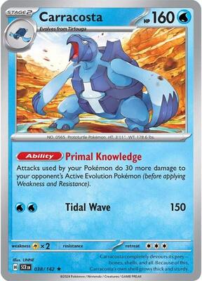 Carracosta card from SV07: Stellar Crown