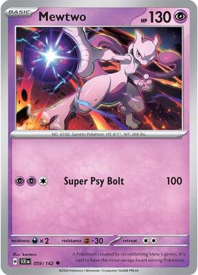 Mewtwo card from SV07: Stellar Crown