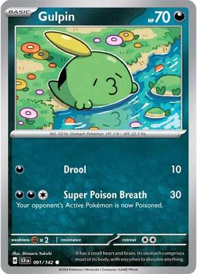 Gulpin - 091/142 card from SV07: Stellar Crown