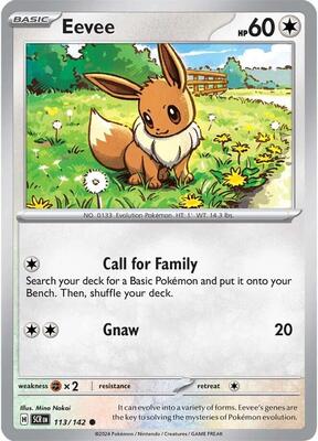 Eevee card from SV07: Stellar Crown