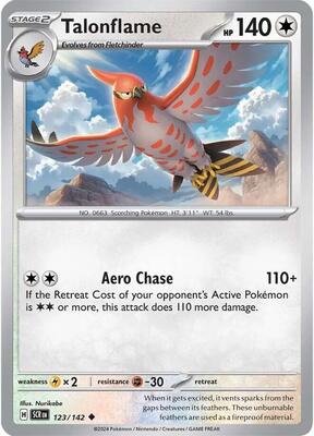 Talonflame card from SV07: Stellar Crown