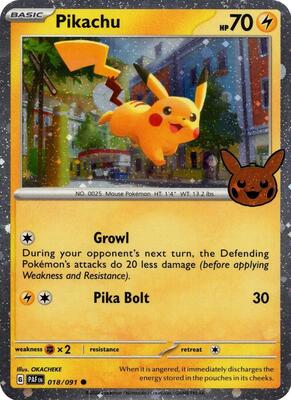 Pikachu - 018/091 (Cosmos Holo) card from Trick or Trade BOOster Bundle 2024