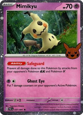 Mimikyu - 037/091 (Cosmos Holo) card from Trick or Trade BOOster Bundle 2024