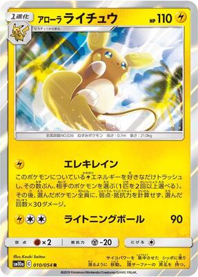 Alolan Raichu card from SM10a: GG End