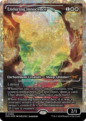 Enduring Innocence (Showcase) (Fracture Foil) card from Duskmourn: House of Horror
