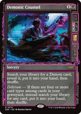 Demonic Counsel (Showcase) card from Duskmourn: House of Horror