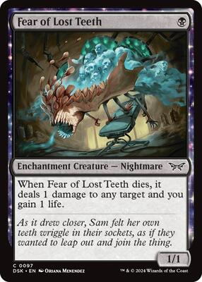 Fear of Lost Teeth card from Duskmourn: House of Horror