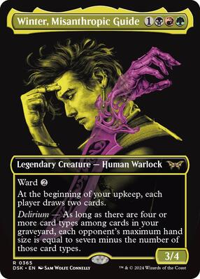 Winter, Misanthropic Guide (Showcase) card from Duskmourn: House of Horror