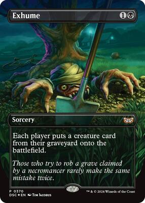 Exhume (Borderless) card from Commander: Duskmourn: House of Horror