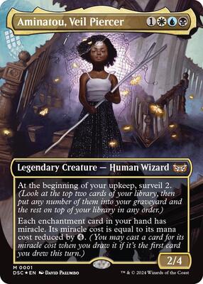 Aminatou, Veil Piercer (Borderless) card from Commander: Duskmourn: House of Horror