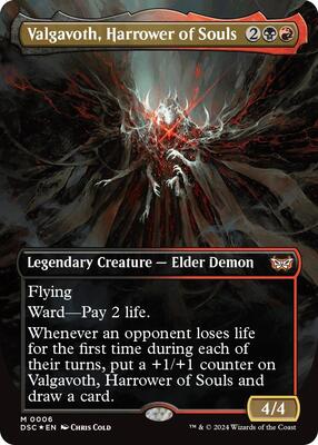 Valgavoth, Harrower of Souls (Borderless) card from Commander: Duskmourn: House of Horror