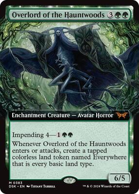 Overlord of the Hauntwoods (Extended Art) card from Duskmourn: House of Horror