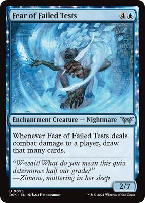 Fear of Failed Tests card from Duskmourn: House of Horror