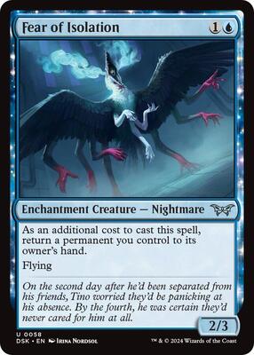 Fear of Isolation card from Duskmourn: House of Horror